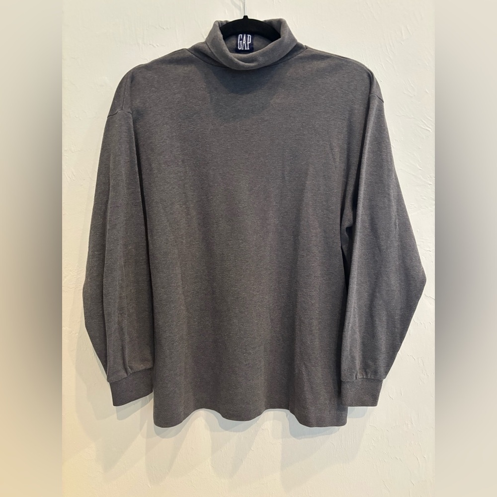 VTG Gap Long Sleeve Turtleneck Shirt Women’s Sm Gray Pullover USA Single Stitch